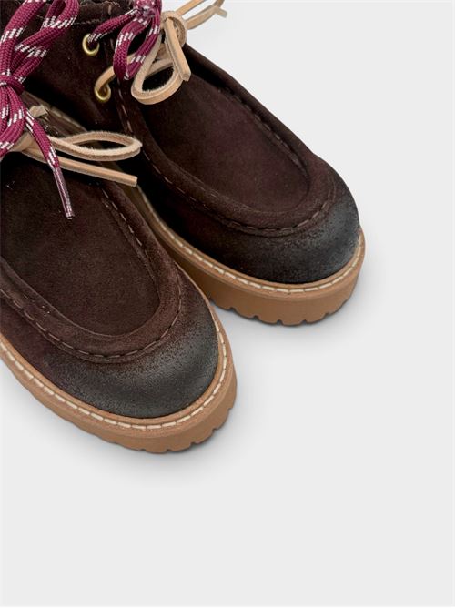 Mocassino stringato in camoscio con platform IL LACCIO | 9000CAMOSCIOTESTADIMORO